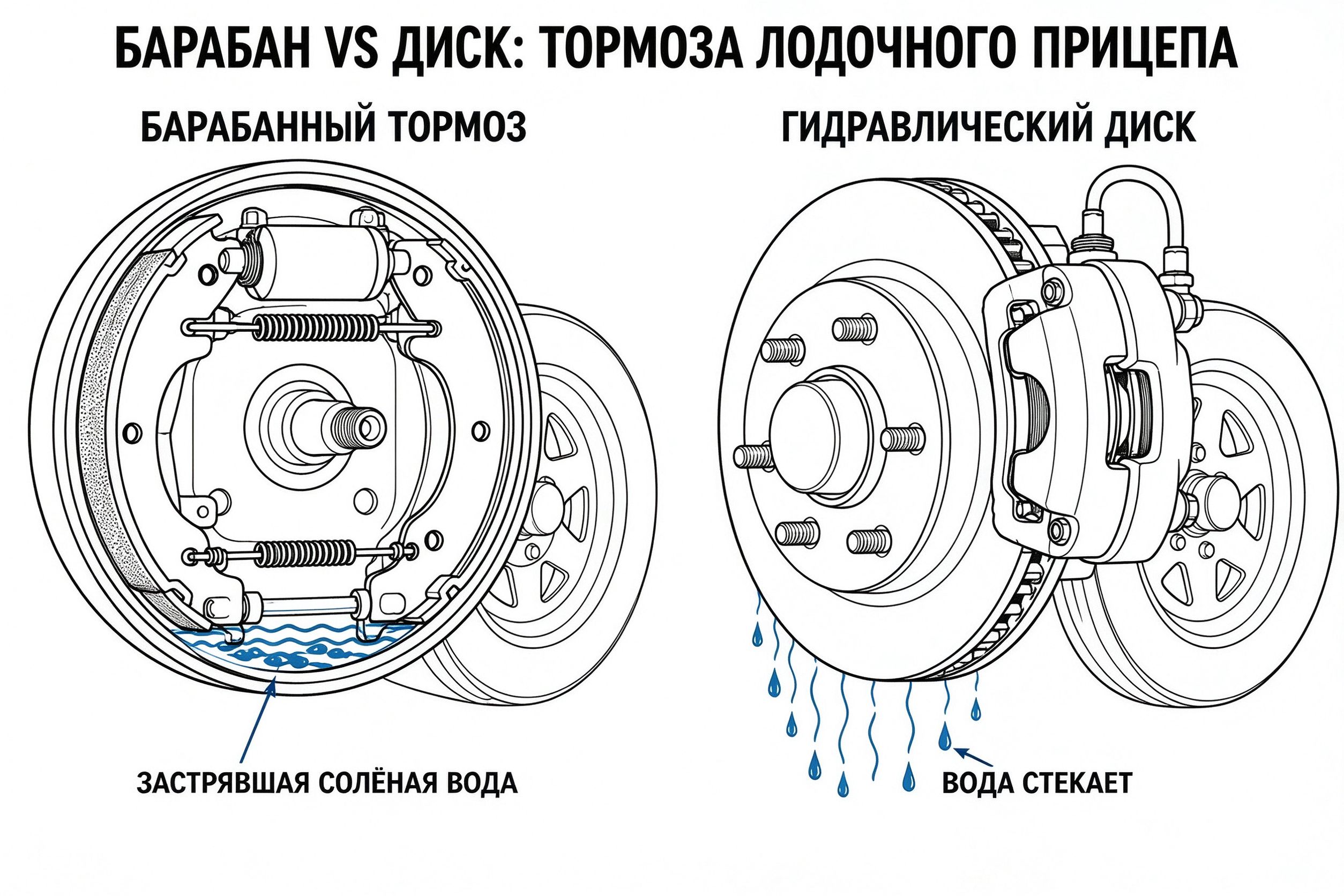 БАРАБАН VS ДИСК: ТОРМОЗА ЛОДОЧНОГО ПРИЦЕПА